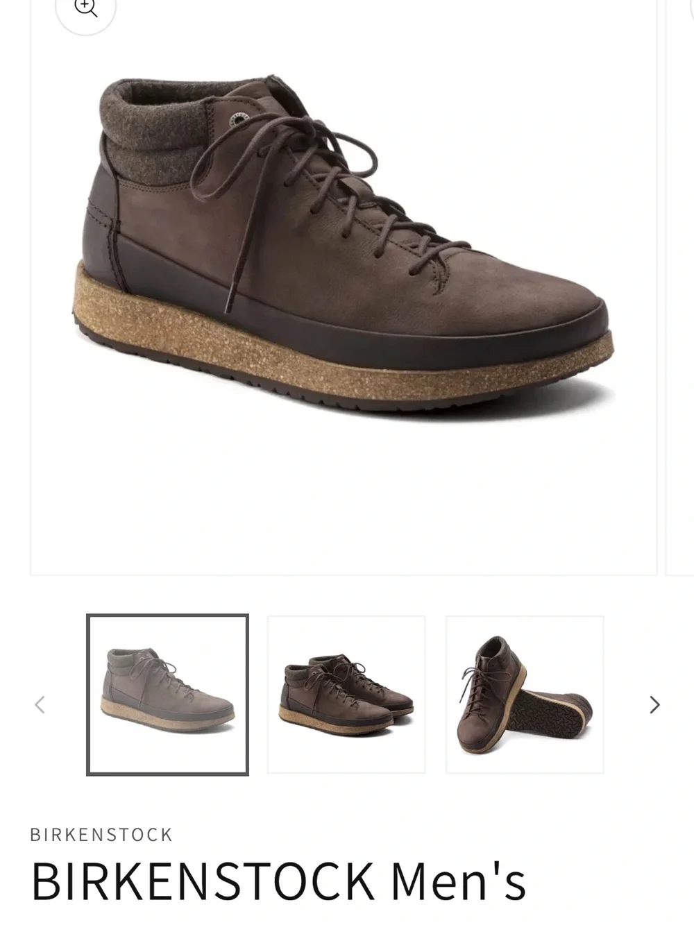 Birkenstock Men's Brown Lace-Up High Top Boot